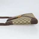 GUCCI GG Supreme Web Sherry Line Shoulder Bag PVC Beige Gold 201446 Auth 166734-4