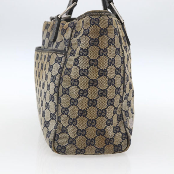 GUCCI GG Canvas Sherry Line Tote Bag Navy Red 145758 Auth 166735