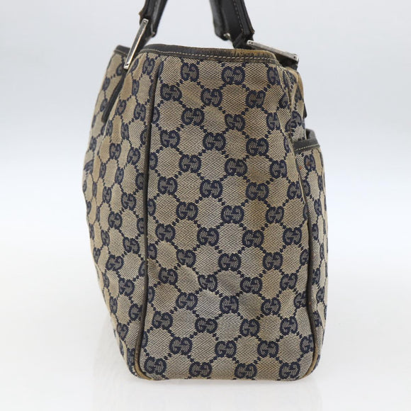 GUCCI GG Canvas Sherry Line Tote Bag Navy Red 145758 Auth 166735