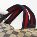 GUCCI GG Canvas Sherry Line Tote Bag Navy Red 145758 Auth 166735-8