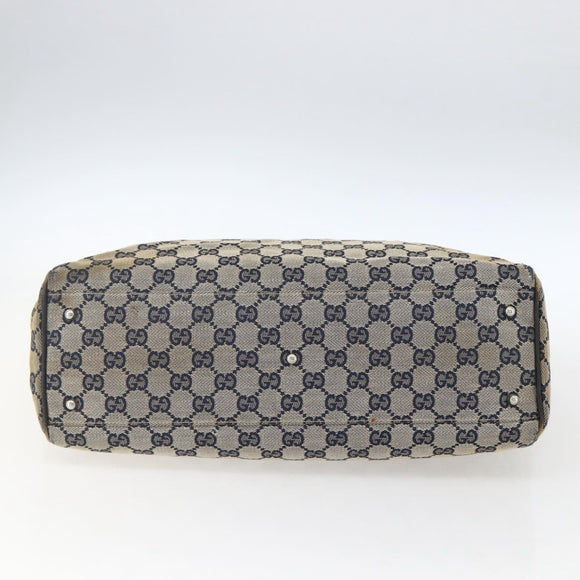 GUCCI GG Canvas Sherry Line Tote Bag Navy Red 145758 Auth 166735