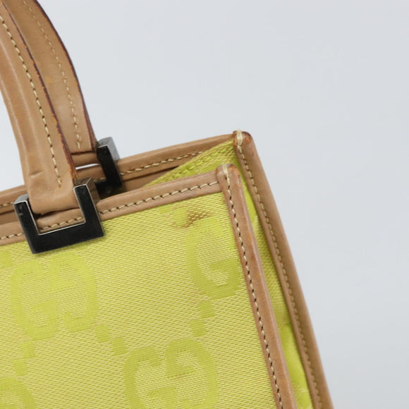 GUCCI Jackie GG Canvas Hand Bag Yellow Silver 002 1065 Auth 166737