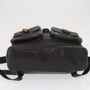 GUCCI Bamboo Backpack Leather Black Gold 003 2058 0016 Auth 166739-5