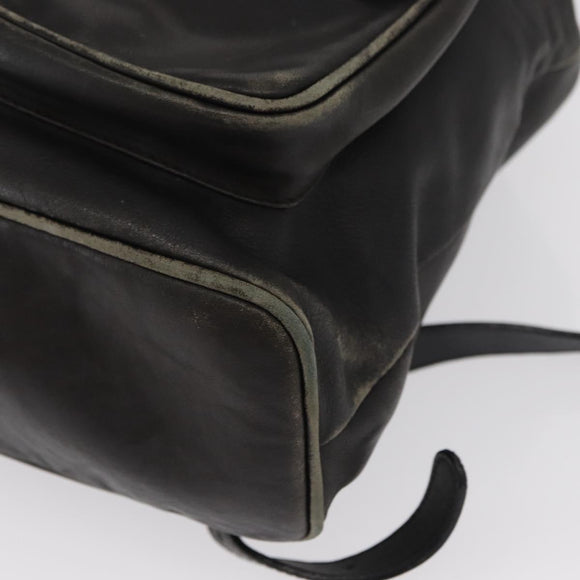 GUCCI Bamboo Backpack Leather Black Gold 003 2058 0016 Auth 166739