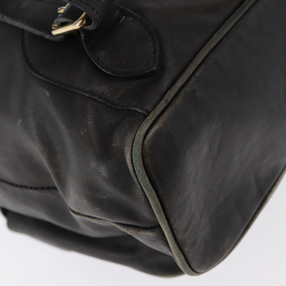 GUCCI Bamboo Backpack Leather Black Gold 003 2058 0016 Auth 166739