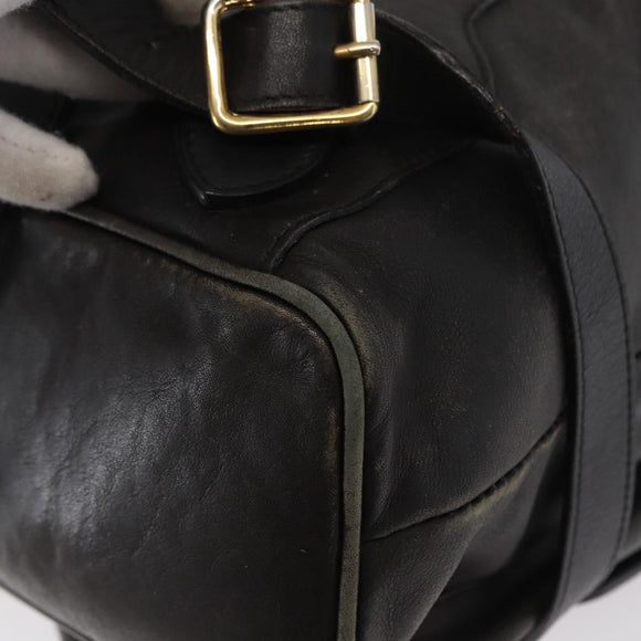 GUCCI Bamboo Backpack Leather Black Gold 003 2058 0016 Auth 166739