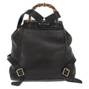 GUCCI Bamboo Backpack Leather Black Gold 003 2058 0016 Auth 166739-2