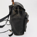 GUCCI Bamboo Backpack Leather Black Gold 003 2058 0016 Auth 166739-4