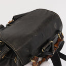 GUCCI Bamboo Backpack Leather Black Gold 003 2058 0016 Auth 166739-6