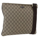GUCCI GG Supreme Shoulder Bag PVC Beige Gold 201446 Auth 166741-1