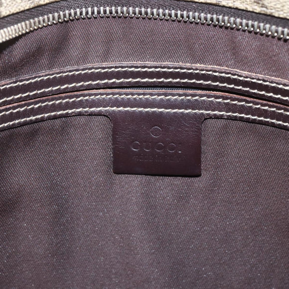 GUCCI GG Supreme Shoulder Bag PVC Beige Gold 201446 Auth 166741