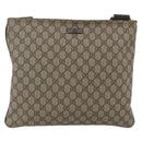GUCCI GG Supreme Shoulder Bag PVC Beige Gold 201446 Auth 166741-2