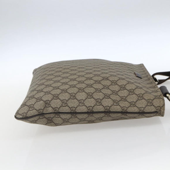 GUCCI GG Supreme Shoulder Bag PVC Beige Gold 201446 Auth 166741