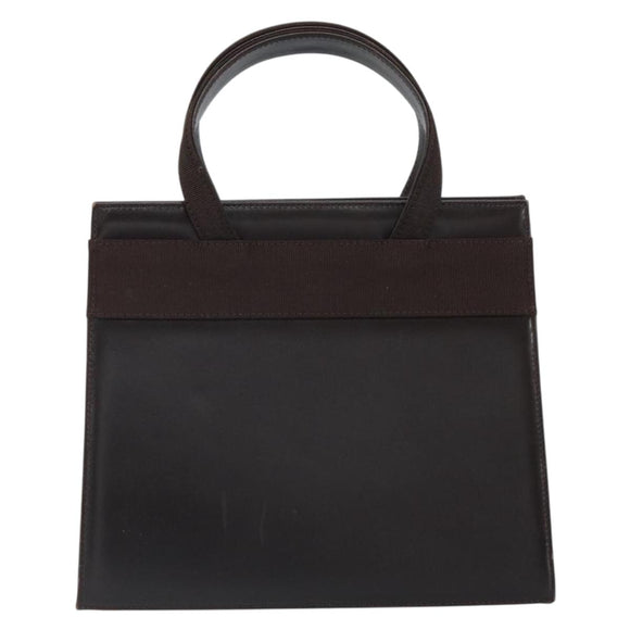 Salvatore Ferragamo Vala Hand Bag Leather Brown Gold Auth 166743