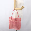PRADA Tote Bag Nylon Pink Silver Auth 166750-22