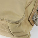 PRADA Hand Bag Nylon Beige Silver Auth 166752-17