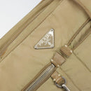 PRADA Hand Bag Nylon Beige Silver Auth 166752-20