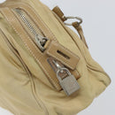PRADA Hand Bag Nylon Beige Silver Auth 166752-21