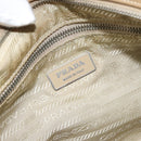 PRADA Hand Bag Nylon Beige Silver Auth 166752-22