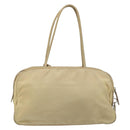 PRADA Hand Bag Nylon Beige Silver Auth 166752-2