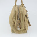 PRADA Hand Bag Nylon Beige Silver Auth 166752-4