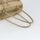 PRADA Hand Bag Nylon Beige Silver Auth 166752-7