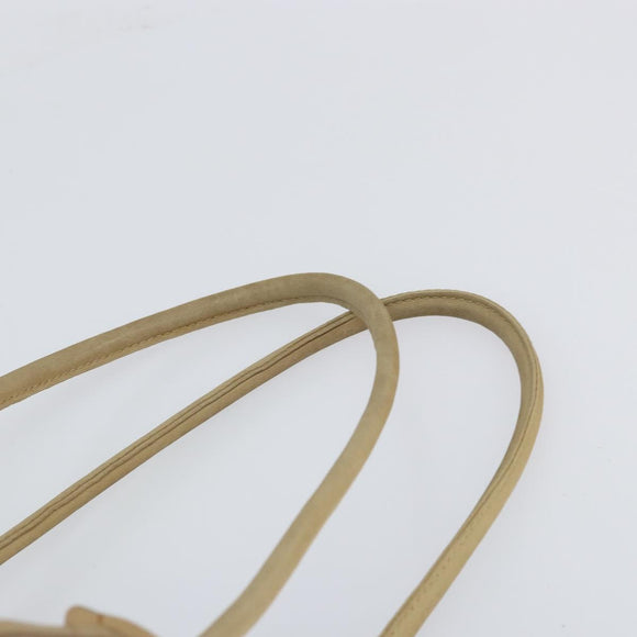 PRADA Hand Bag Nylon Beige Silver Auth 166752