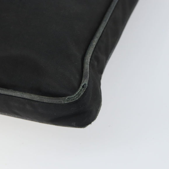 PRADA Shoulder Bag Nylon Black Silver Auth 166754
