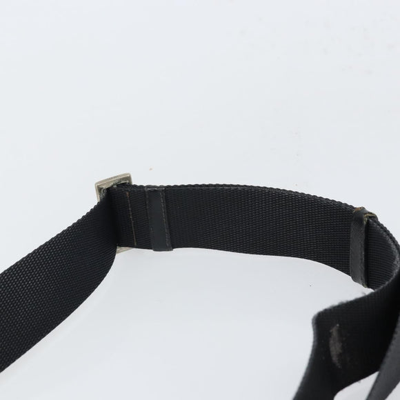 PRADA Shoulder Bag Nylon Black Silver Auth 166754