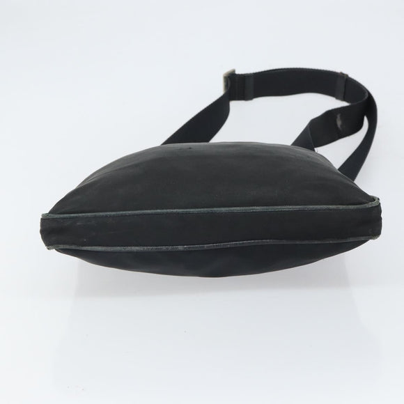 PRADA Shoulder Bag Nylon Black Silver Auth 166754