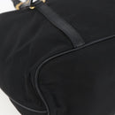 PRADA Tote Bag Nylon Black Gold Auth 166756-14