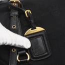 PRADA Tote Bag Nylon Black Gold Auth 166756-17