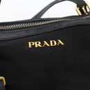 PRADA Tote Bag Nylon Black Gold Auth 166756-18