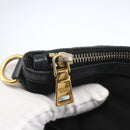 PRADA Tote Bag Nylon Black Gold Auth 166756-10
