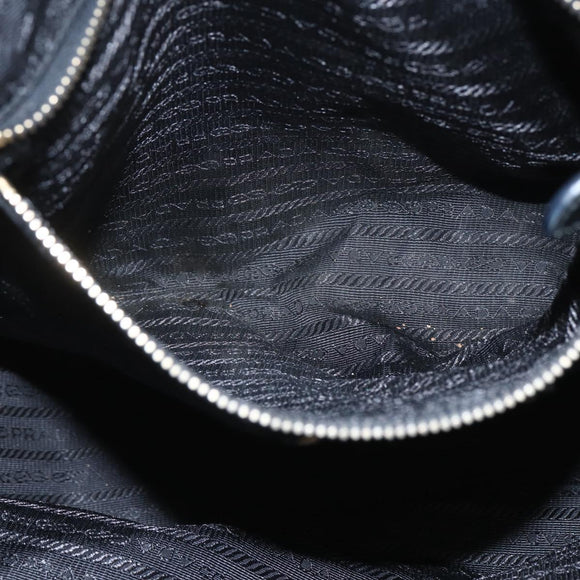 PRADA Tote Bag Nylon Black Gold Auth 166756
