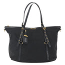 PRADA Tote Bag Nylon Black Gold Auth 166756-13