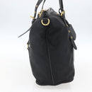 PRADA Tote Bag Nylon Black Gold Auth 166756-3