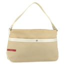 PRADA Sports Shoulder Bag Canvas Beige Silver Auth 166757-1