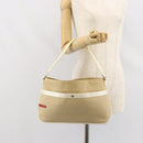 PRADA Sports Shoulder Bag Canvas Beige Silver Auth 166757-25