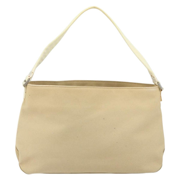 PRADA Sports Shoulder Bag Canvas Beige Silver Auth 166757