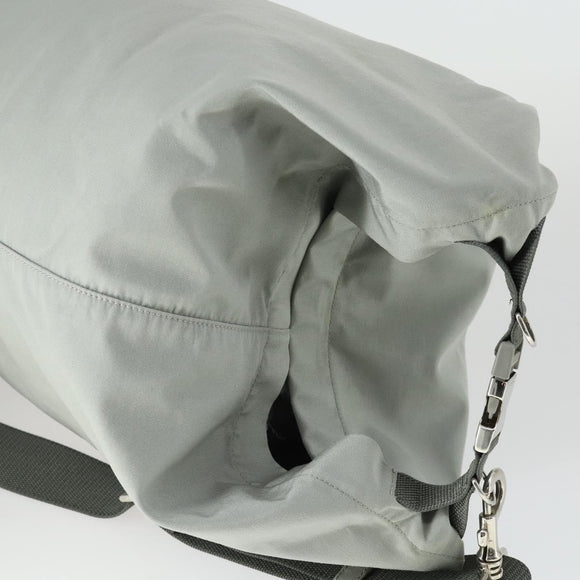 PRADA Sports Shoulder Bag Canvas Gray Silver Auth 166758