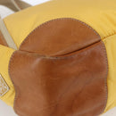 PRADA Tote Bag Nylon Yellow Silver Auth 166759-15