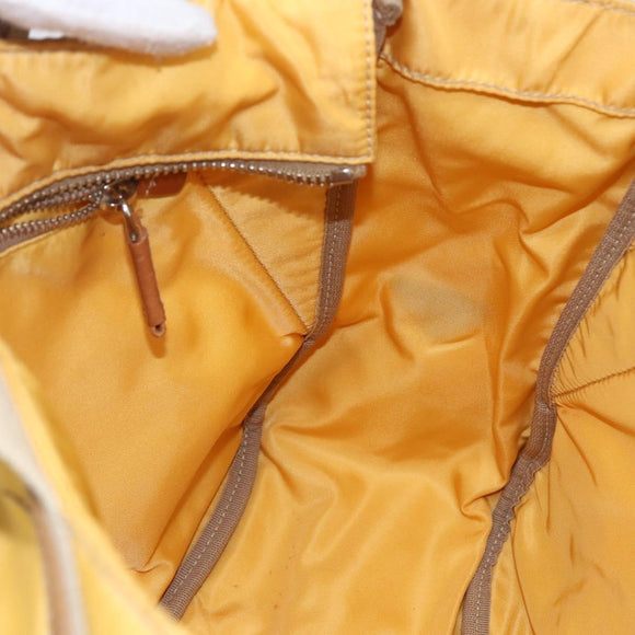PRADA Tote Bag Nylon Yellow Silver Auth 166759