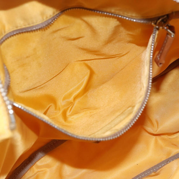 PRADA Tote Bag Nylon Yellow Silver Auth 166759