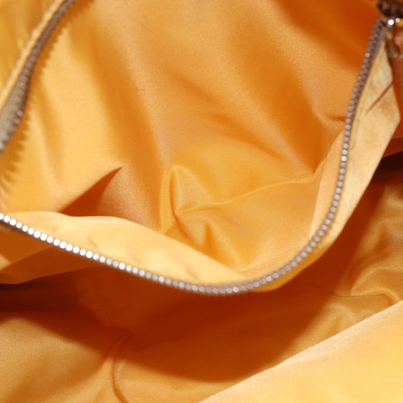 PRADA Tote Bag Nylon Yellow Silver Auth 166759