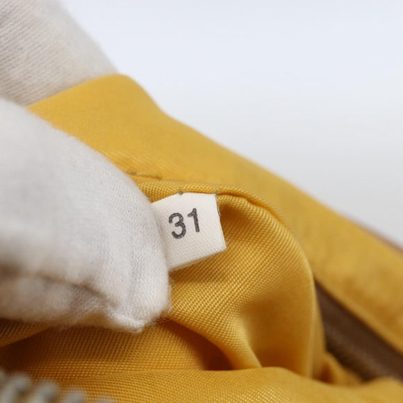 PRADA Tote Bag Nylon Yellow Silver Auth 166759