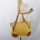 PRADA Tote Bag Nylon Yellow Silver Auth 166759-25