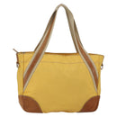 PRADA Tote Bag Nylon Yellow Silver Auth 166759-2