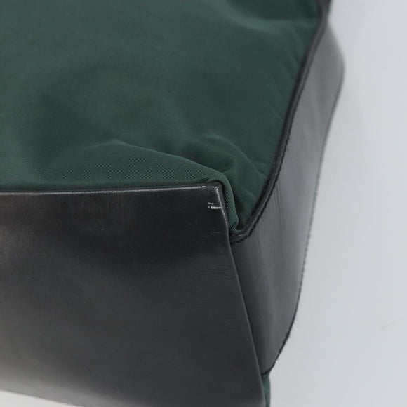 PRADA Shoulder Bag Nylon Khaki Silver Auth 166760