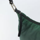PRADA Shoulder Bag Nylon Khaki Silver Auth 166760-10
